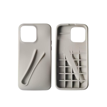 Lip Gloss Holder Case for iPhone 12 Pro Max – Silicone Phone Cover (Gray)