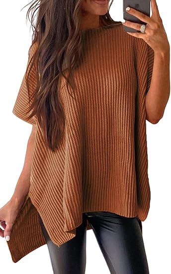 Oversized Knit Top Short Sleeve Sweater | Women's Clothing
